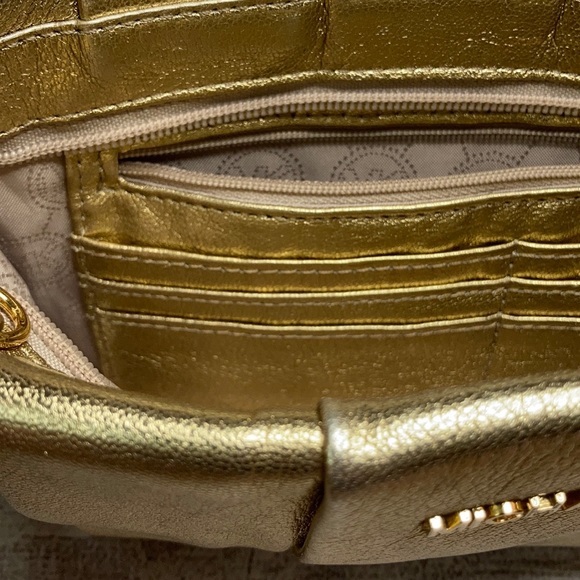 MICHAEL Michael Kors Daria Pleated Gold Clutch - Picture 13 of 16